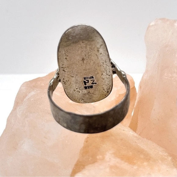 Amazing Vintage Sterling Silver Ancient Holy Land Roman Glass Ring - Picture 5 of 6